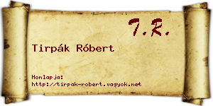 Tirpák Róbert névjegykártya
