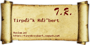 Tirpák Róbert névjegykártya